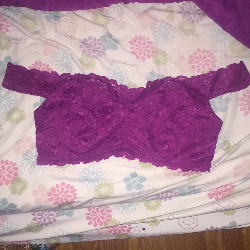✨New Free People Off Shoulder Berry Crop Bralette - Picture 3 of 3